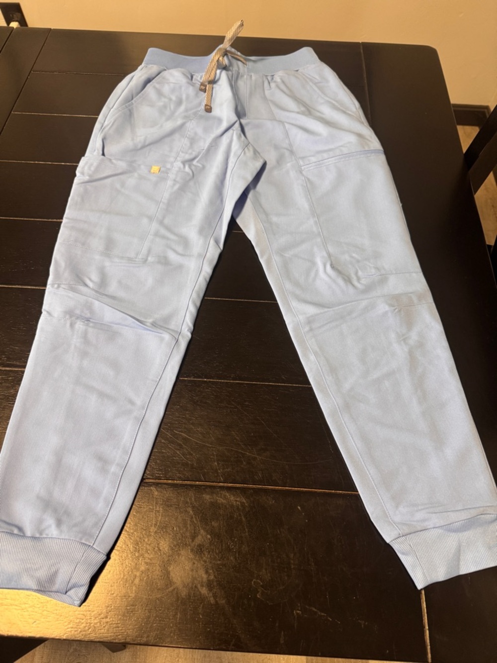 Fabletics Mid-Rise On-Call Scrub Jogger in ceil blue size xs/s